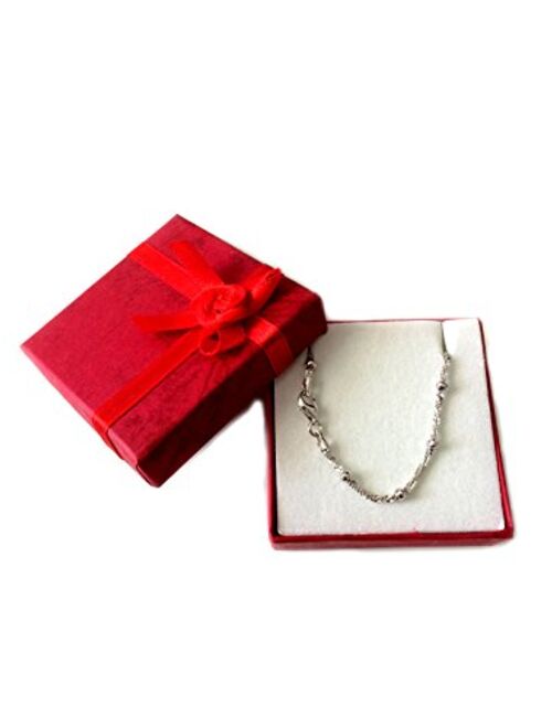 Sparkle Saturn Style Chain Anklet In Sterling Silver