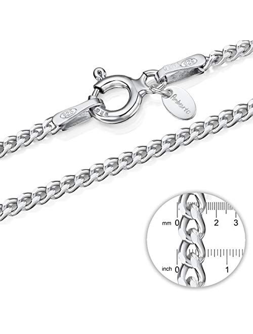 Amberta 925 Sterling Silver Adjustable Anklet - Classic Chain Ankle Bracelets - 9" to 10" inch - Flexible Fit