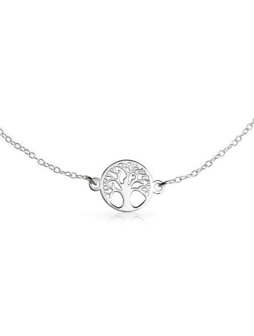 Round Celtic Family Tree Of Life Anklet Ankle Bracelet For Women 925 Sterling Silver Adjustable 9 To 10 Inch