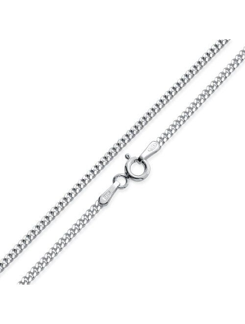 Simple Strong Cuban Curb Chain Anklet For Teen Ankle Bracelet For Women 925 Sterling Silver 9 or 10 Inch Made In Italy