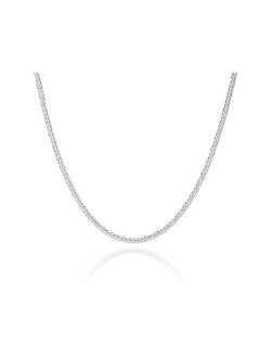 2mm solid sterling silver 925 Italian SPIGA wheat chain necklace chocker bracelet anklet with lobster claw clasp jewelry - 15, 20, 25, 30, 35, 40, 45, 50, 55, 60, 65, 70,