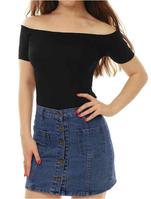 Women's Short Sleeve Off the Shoulder Top