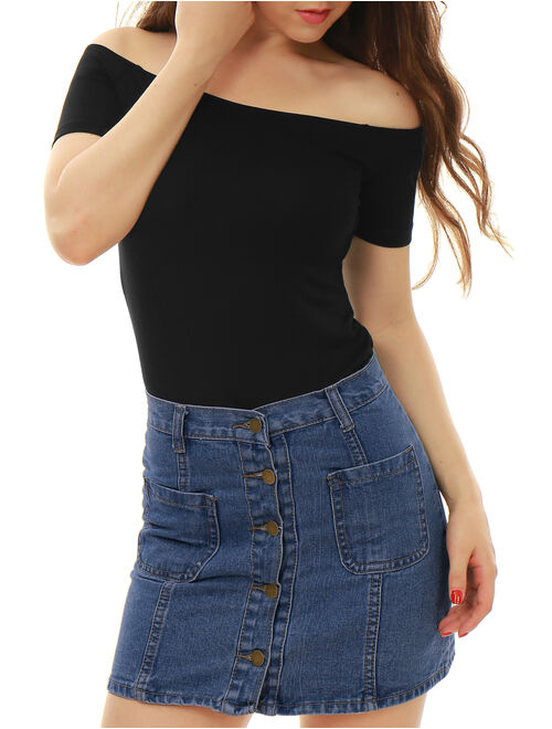 Women's Short Sleeve Off the Shoulder Top