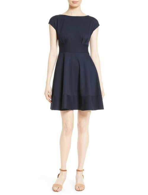 Kate Spade New York $392 Kate spade Women Blue Boat-Neck Cap-Sleeve Pocket Fit&Flare Dress Size XS