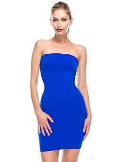 Kurve Womens Strapless Mini Dress - Sleeveless Bodycon Sexy Stretchy Tube Top Slip, UPF 50+ (Made in USA)