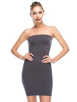 Kurve Womens Strapless Mini Dress - Sleeveless Bodycon Sexy Stretchy Tube Top Slip, UPF 50+ (Made in USA)