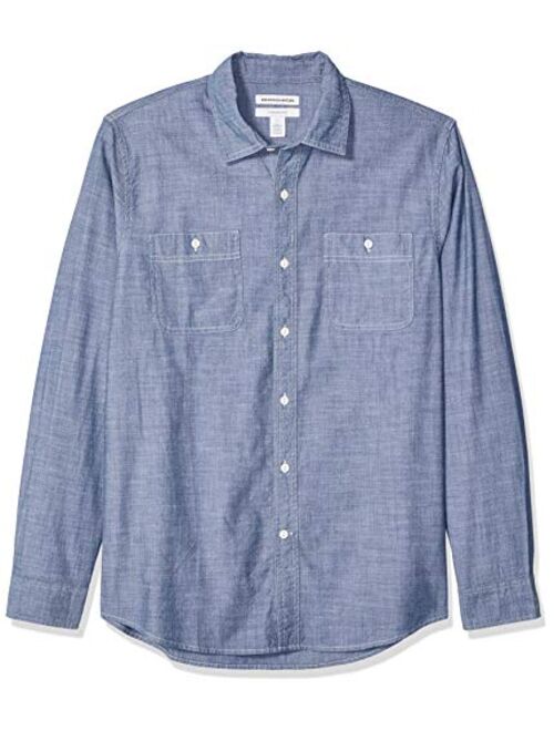 Amazon Essentials Men's Slim-fit Long-Sleeve Chambray Shirt