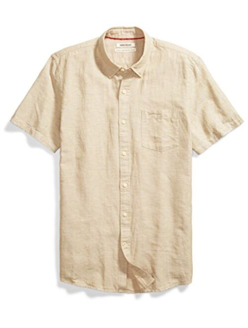 Amazon Brand - Goodthreads Men's Standard-Fit Short-Sleeve Linen and Cotton Blend Shirt