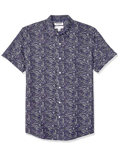 Amazon Brand - Goodthreads Men's Standard-Fit Short-Sleeve Linen and Cotton Blend Shirt