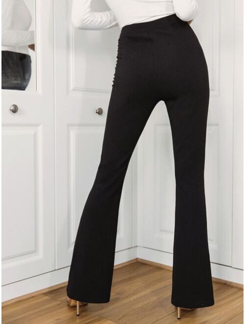 Shein Double Button Front Flare Leg Pants