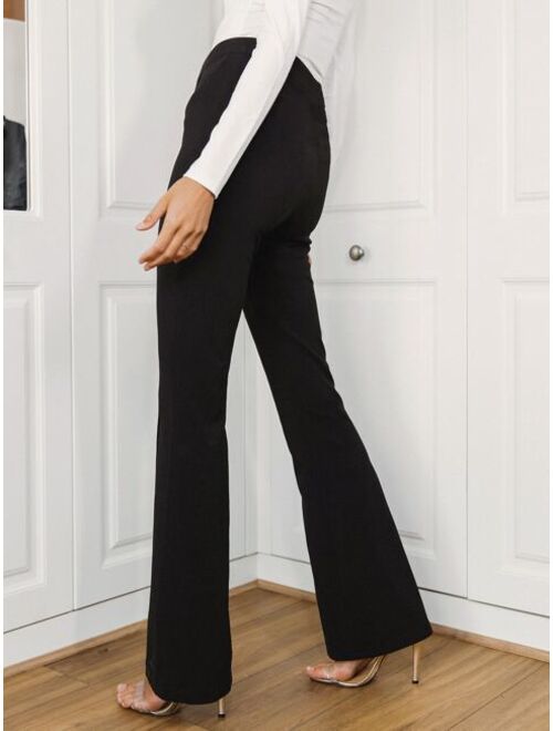 Shein Double Button Front Flare Leg Pants