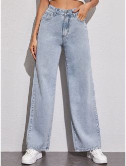 Light Wash Wide Leg Jeans