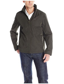 Men's Poly-Twill Stand-Collar Zip-Front Jacket