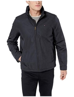 Men's Poly-Twill Stand-Collar Zip-Front Jacket