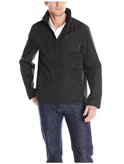 Men's Poly-Twill Stand-Collar Zip-Front Jacket