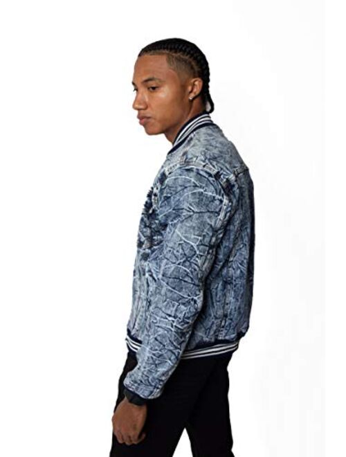 Evolution In Design Men's Bomber Denim Jacket