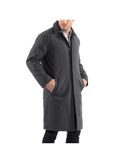 Zach Mens Overcoat Wool Trench Coat Knee Length Runs Large