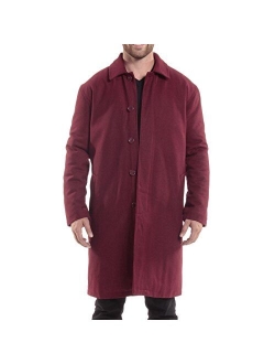 Zach Mens Overcoat Wool Trench Coat Knee Length Runs Large