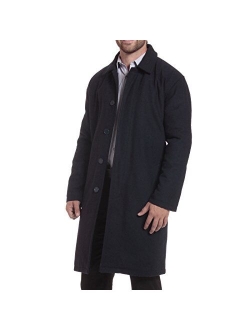 Zach Mens Overcoat Wool Trench Coat Knee Length Runs Large