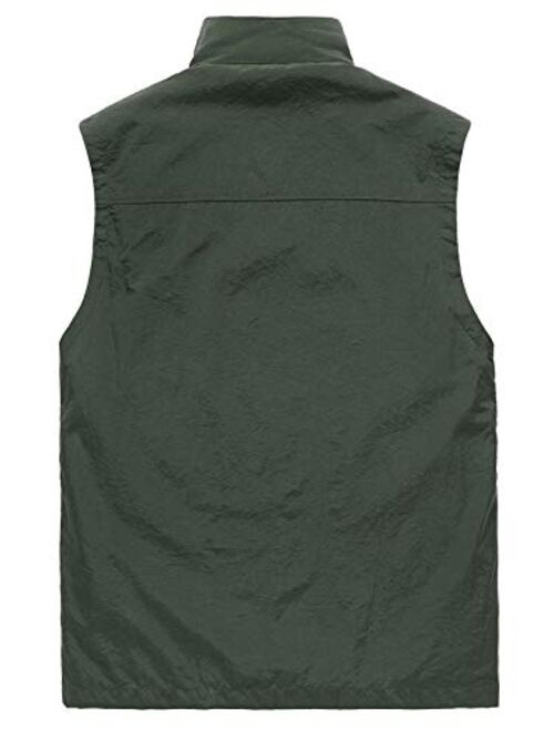 Flygo Men's Casual Outdoor Lightweight Quick Dry Travel Safari Fishing Vest