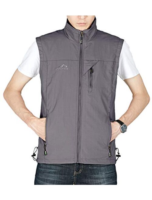 Flygo Men's Casual Outdoor Lightweight Quick Dry Travel Safari Fishing Vest