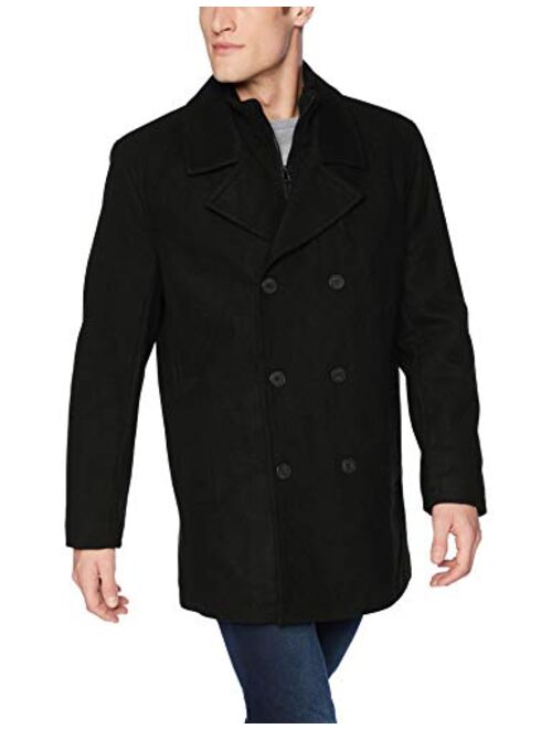 Marc New York by Andrew Marc Men's Burnett Melton Wool Pea Coat Jacket