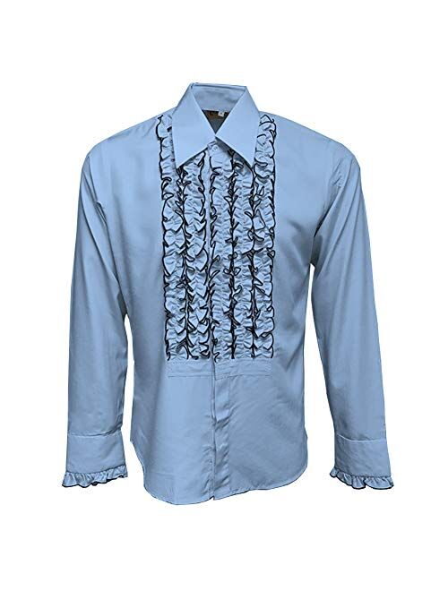 Zen Retro Mens Ruffle Ruche Frill Dinner Tuxedo Shirt