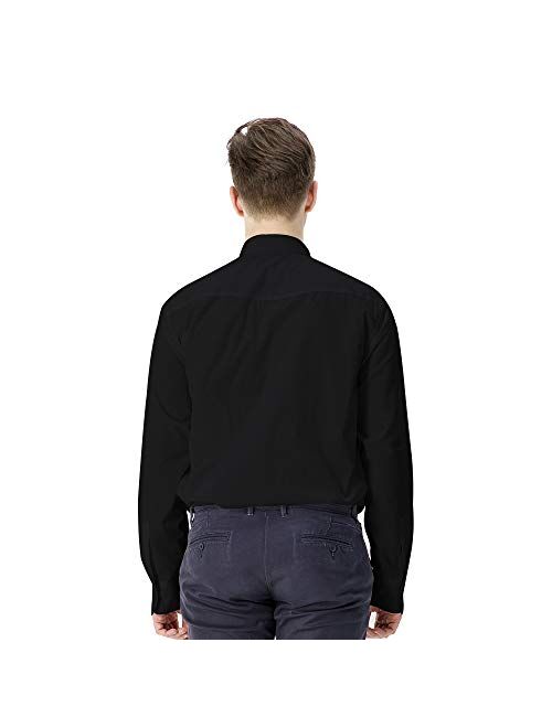 GraduatePro Men Priest Clergy Shirt Long Sleeves with Free Tab Collar Insert