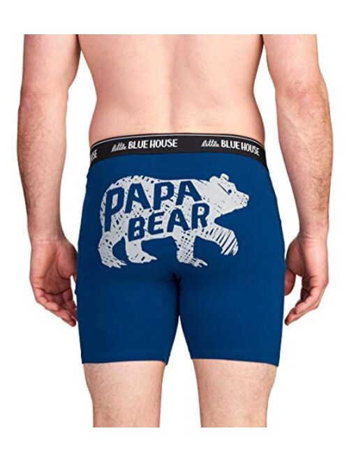 Little Blue House by Hatley Men's Bear & Moose Joke Boxers