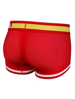 JOCKMAIL Men Mesh Underwear Boxers Trunks Shorts Breathable Crotch Mens Underwear Boxers