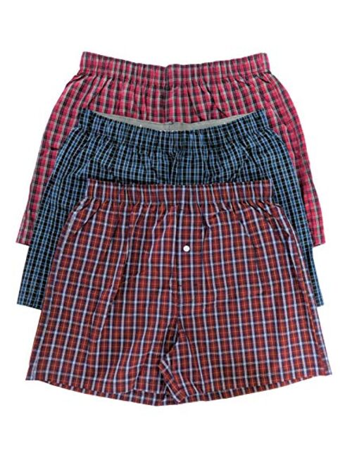 The Briefery Men's Cotton Woven Boxer (3 Pack)