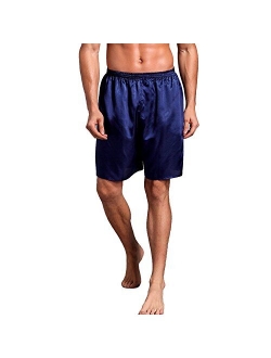 Admireme Men's Satin Boxers Shorts Pajamas Shorts Boxer Sleep Work Travel Underwear