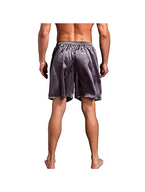 Admireme Men's Satin Boxers Shorts Pajamas Shorts Boxer Sleep Work Travel Underwear