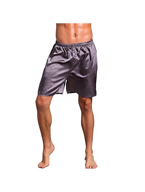 Admireme Men's Satin Boxers Shorts Pajamas Shorts Boxer Sleep Work Travel Underwear