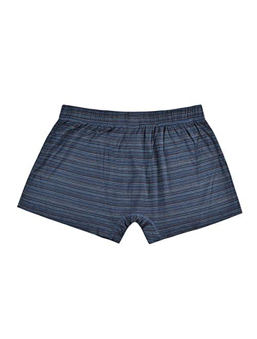 Men's Luxury Bamboo Boxer Underwear Ultra Soft and Breathable Stripes Boxer Briefs 5 Pack