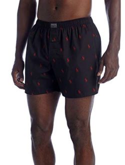 Polo Player Woven Boxer, S, Black/Red