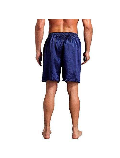 Admireme Mens Satin Boxer Shorts Silk Pajamas Shorts Sleepwear Boxers Underwear Beach Shorts