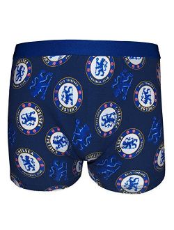 Chelsea Football Club Official Soccer Gift Mens Crest Boxer Shorts Blue