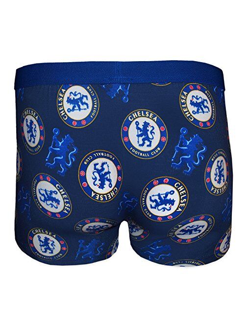 Chelsea Football Club Official Soccer Gift Mens Crest Boxer Shorts Blue