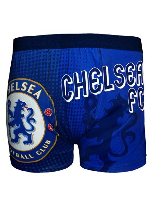 Chelsea Football Club Official Soccer Gift Mens Crest Boxer Shorts Blue