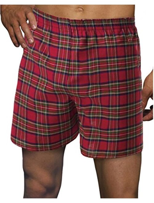 Hanes Classics Men's Tagless Tartan Boxers Waistband 2X-4X 2-Pack