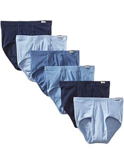 Men's Tagless FreshIQ No-Ride-Up Briefs with ComfortSoft Waistband, 6-Pack (Assorted, XX-Large)