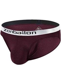 ZONBAILON Men's Big Pouch Mesh Underwear Enhancing Bulge Briefs Underwear for Men Pack M L XL 2XL