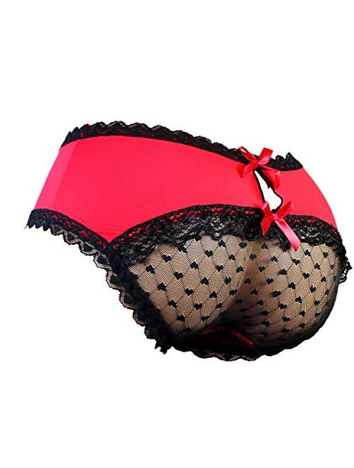 Aishani Sissy Pouch Panties Men's Sexy lace Bikini Girlie Briefs Lingerie Underwear Sexy for Men