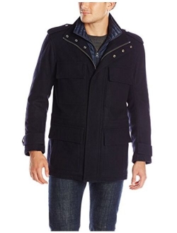 Marc New York by Andrew Marc Men's Wool 4 Pocket Jacket with Removable Bib