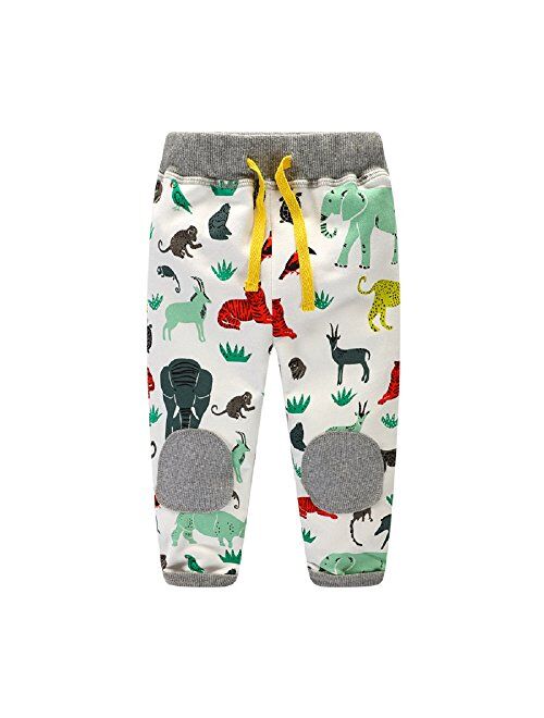 Hongshilian Kids Cotton Pants Drawstring Elastic Sweatpants for Boys or Girls