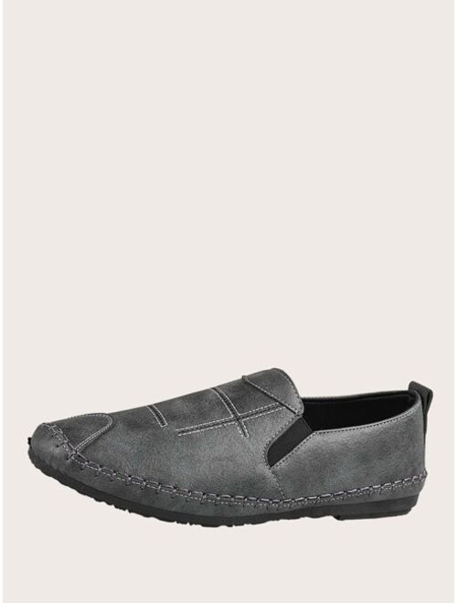 Men Stitch Detail Slip On Loafers