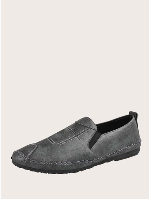 Men Stitch Detail Slip On Loafers