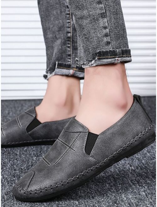 Men Stitch Detail Slip On Loafers