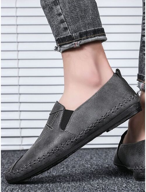 Men Stitch Detail Slip On Loafers